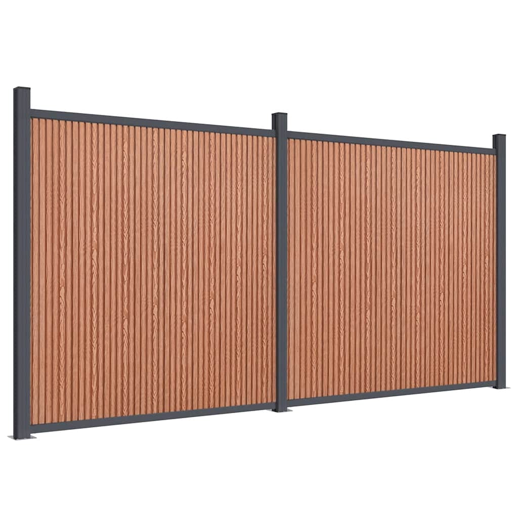 Fence Panel Brown 353x186 cm WPC