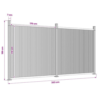 Fence Panel Brown 353x186 cm WPC