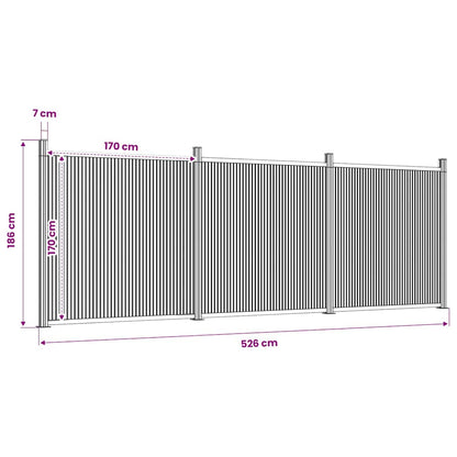 Fence Panel Brown 526x186 cm WPC