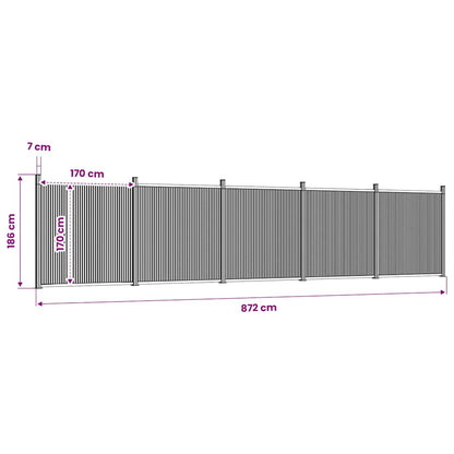 Fence Panel Brown 872x186 cm WPC