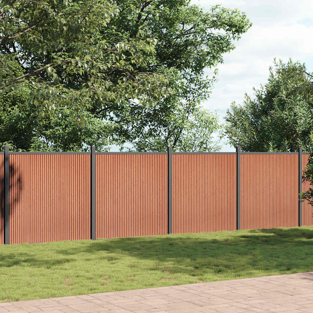 Fence Panel Brown 1564x186 cm WPC