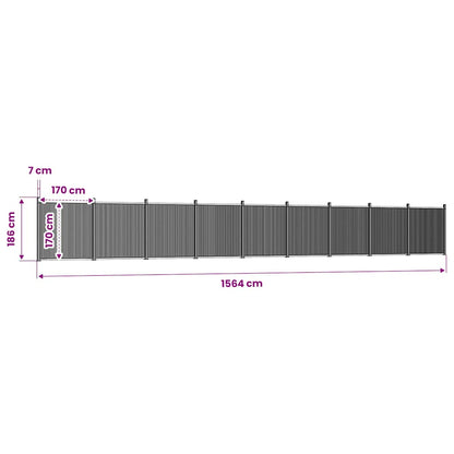 Fence Panel Brown 1564x186 cm WPC