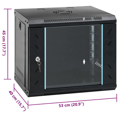 9U Wall Mounted Network Cabinet 19" IP20 53x40x45 cm