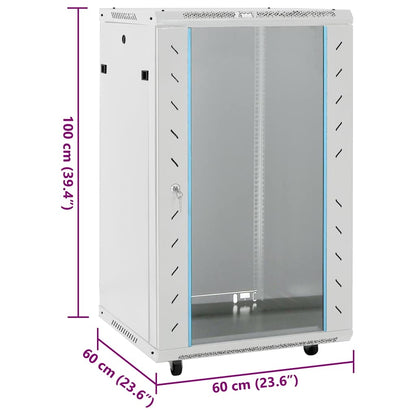 18U Network Cabinet with Swivel Feet 19" IP20 60x60x100 cm