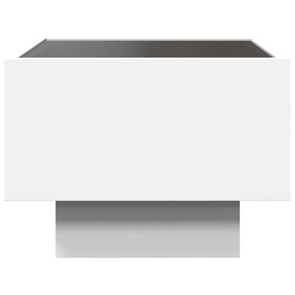 Side Table with LED White 40x40x30 cm Engineered Wood