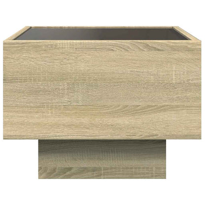 Side Table with LED Sonoma Oak 40x40x30 cm Engineered Wood