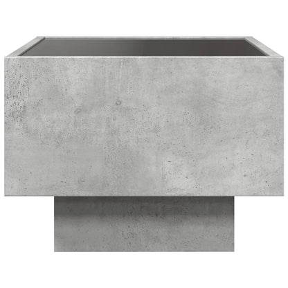 Side Table with LED Concrete Grey 40x40x30 cm Engineered Wood