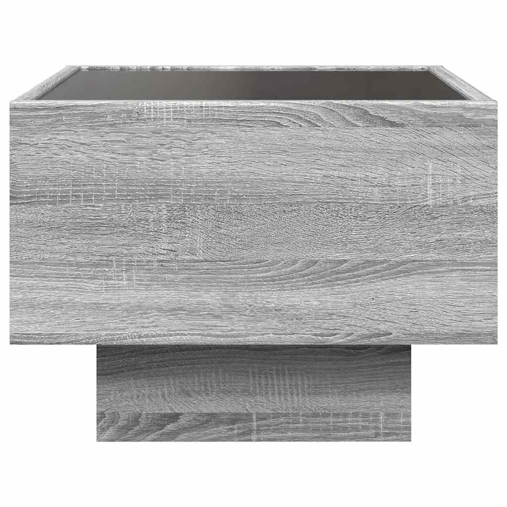 Side Table with LED Grey Sonoma 40x40x30 cm Engineered Wood