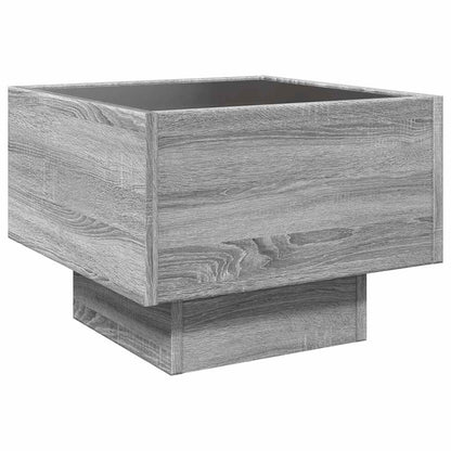 Side Table with LED Grey Sonoma 40x40x30 cm Engineered Wood