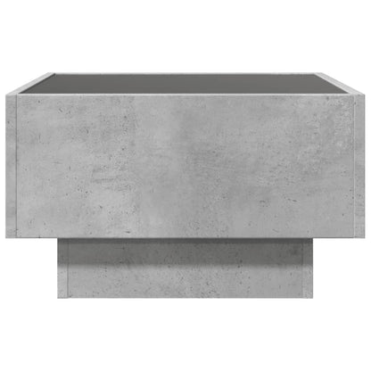 Coffee Table with LED Concrete Grey 50x50x30 cm Engineered Wood