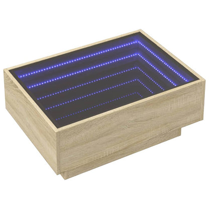 Coffee Table with LED Sonoma Oak 70x50x30 cm Engineered Wood