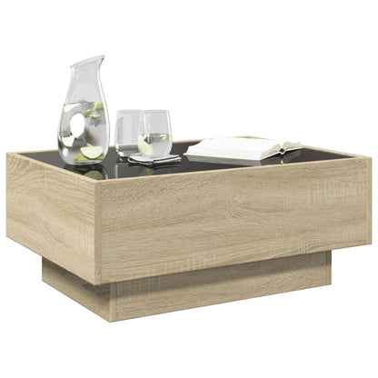 Coffee Table with LED Sonoma Oak 70x50x30 cm Engineered Wood