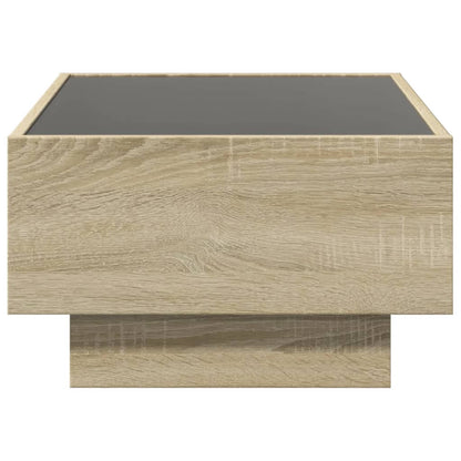 Coffee Table with LED Sonoma Oak 70x50x30 cm Engineered Wood