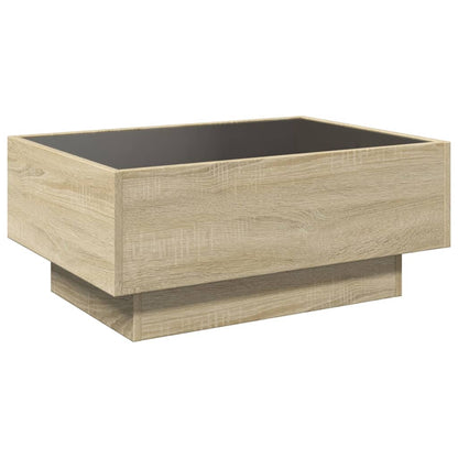 Coffee Table with LED Sonoma Oak 70x50x30 cm Engineered Wood