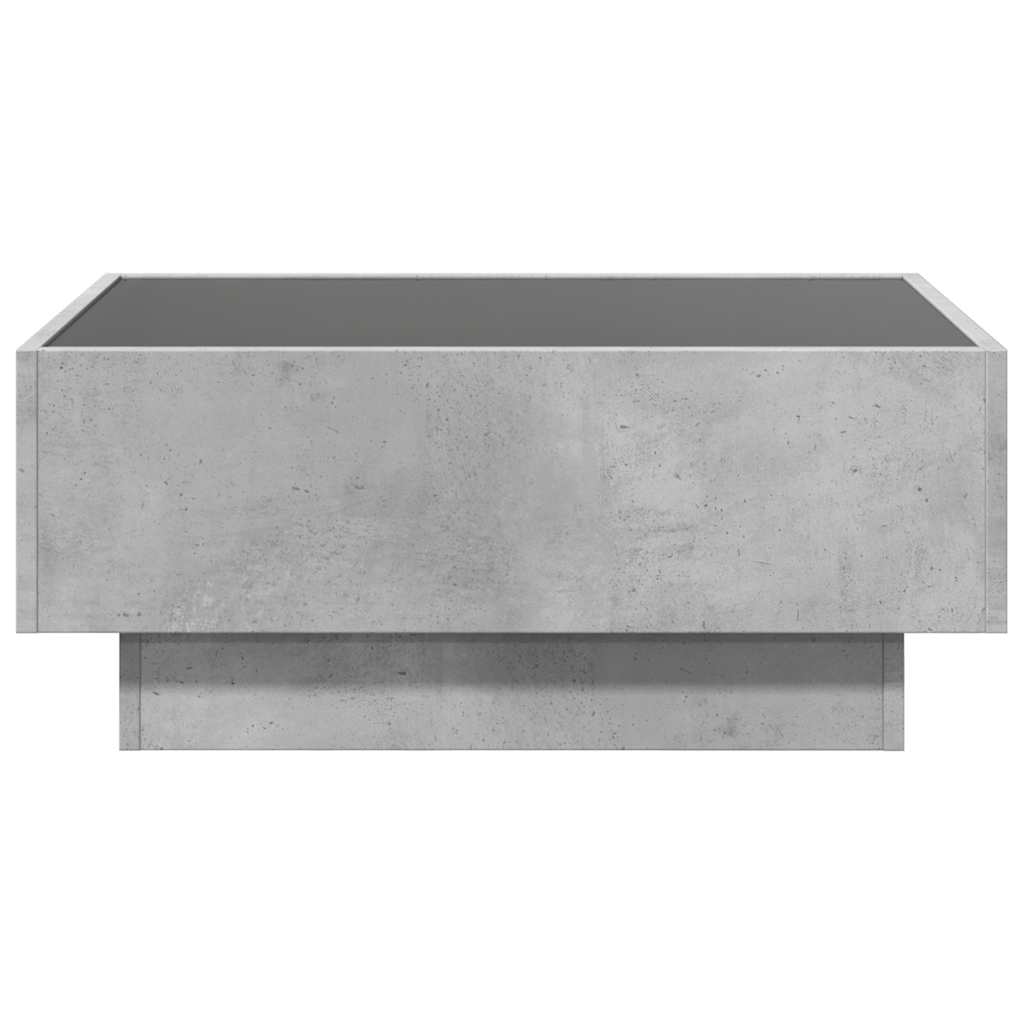 Coffee Table with LED Concrete Grey 70x50x30 cm Engineered Wood