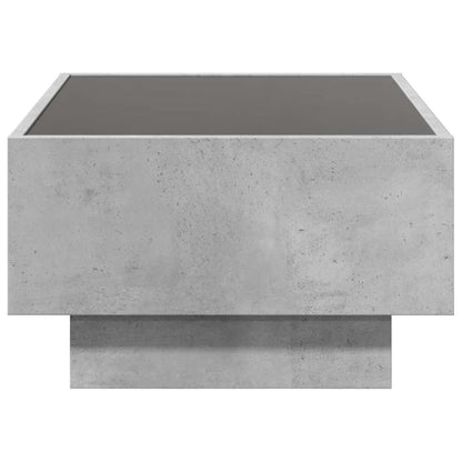 Coffee Table with LED Concrete Grey 70x50x30 cm Engineered Wood