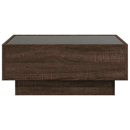 Coffee Table with LED Brown Oak 70x50x30 cm Engineered Wood