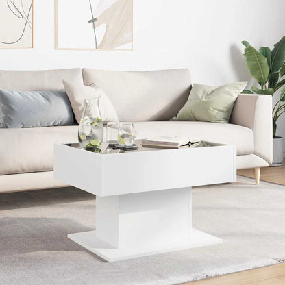 Coffee Table with LED White 70x50x45 cm Engineered Wood