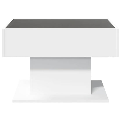 Coffee Table with LED White 70x50x45 cm Engineered Wood