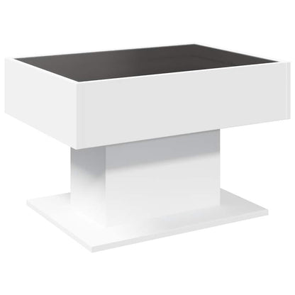 Coffee Table with LED White 70x50x45 cm Engineered Wood