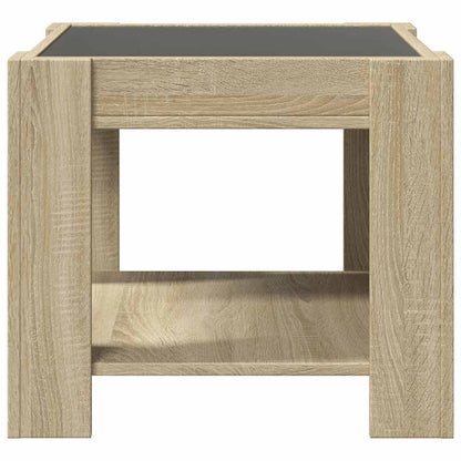 Coffee Table with LED Sonoma Oak 53x53x45 cm Engineered Wood