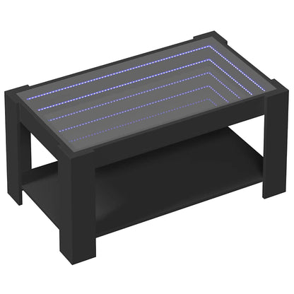Coffee Table with LED Black 93x53x45 cm Engineered Wood