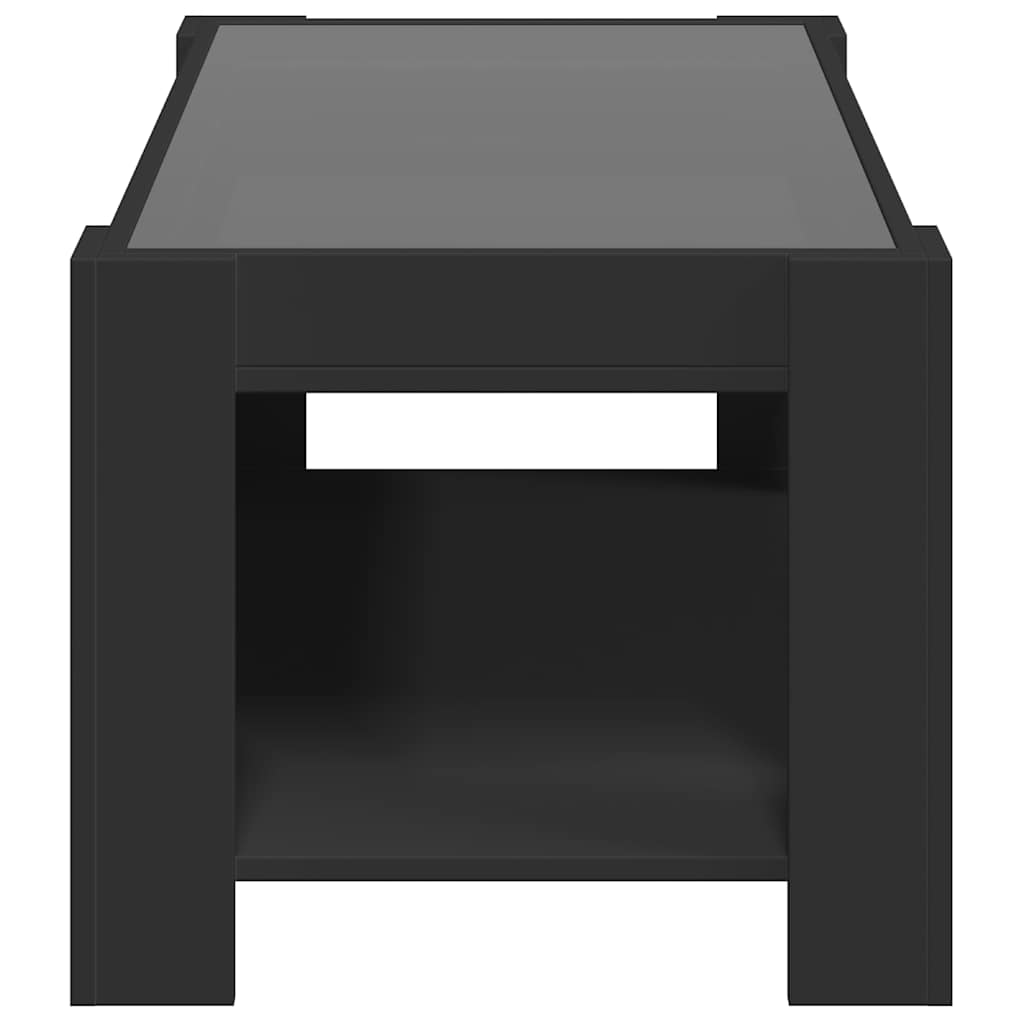 Coffee Table with LED Black 93x53x45 cm Engineered Wood