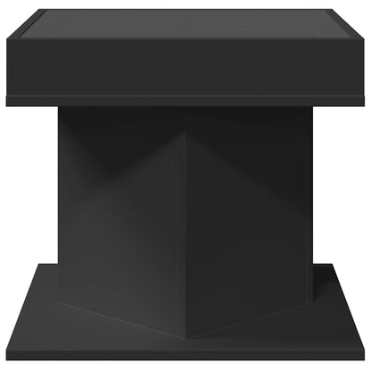 Coffee Table with LED Black 50x50x45 cm Engineered Wood