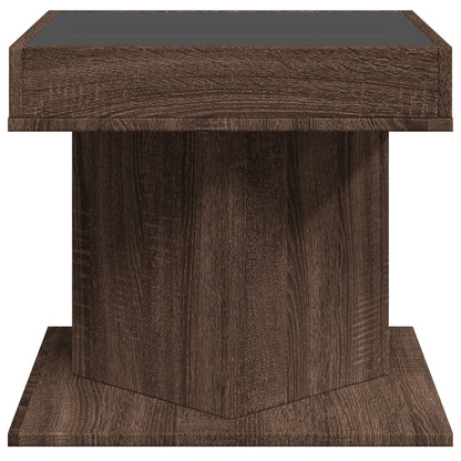 Coffee Table with LED Brown Oak 50x50x45 cm Engineered Wood