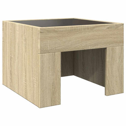 Coffee Table with Infinity LED Sonoma Oak 40x40x30 cm