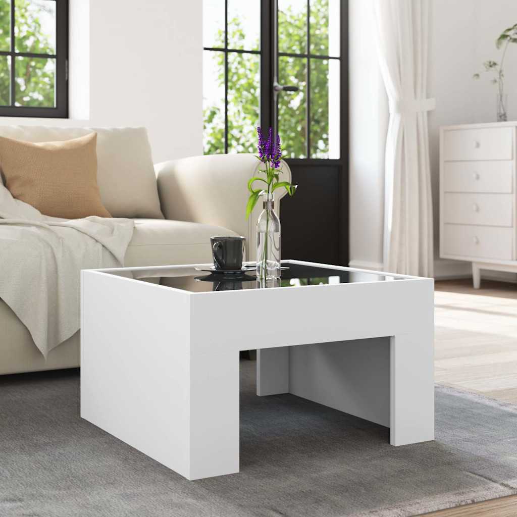Coffee Table with Infinity LED White 50x50x30 cm