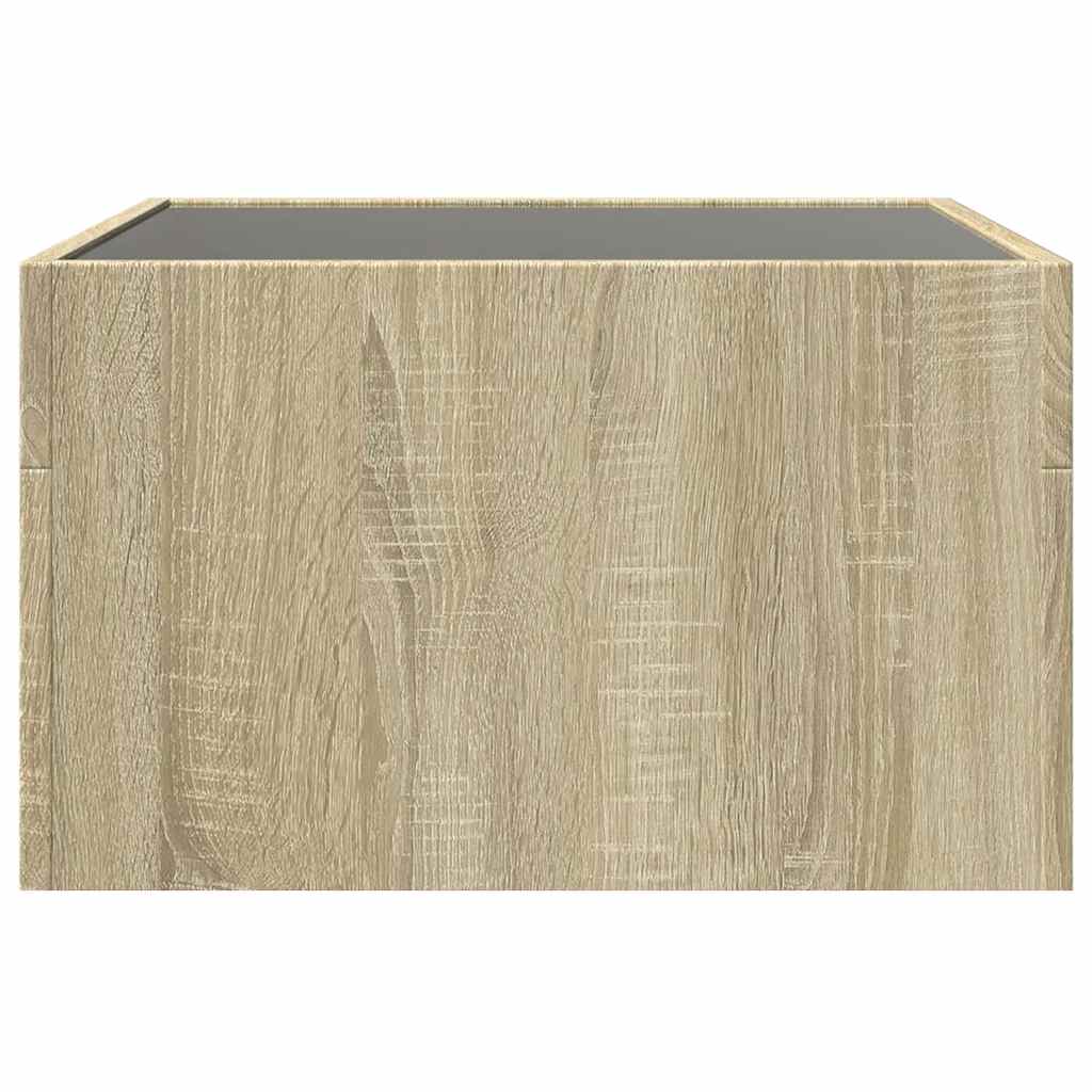 Coffee Table with Infinity LED Sonoma Oak 50x50x30 cm