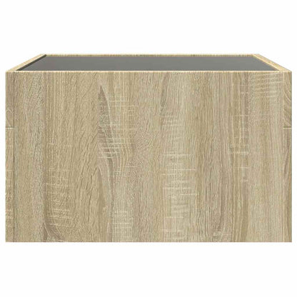 Coffee Table with Infinity LED Sonoma Oak 50x50x30 cm