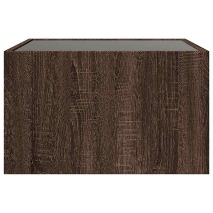 Coffee Table with Infinity LED Brown Oak 50x50x30 cm