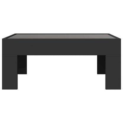 Coffee Table with Infinity LED Black 70x50x30 cm