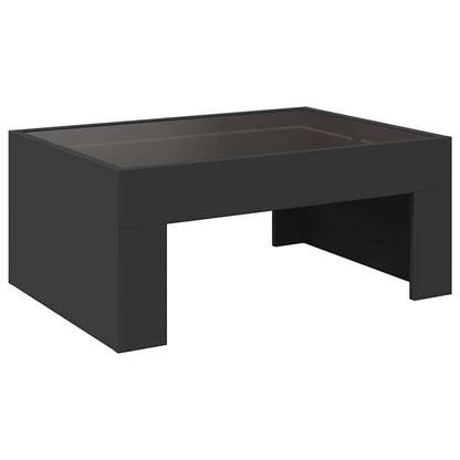 Coffee Table with Infinity LED Black 70x50x30 cm