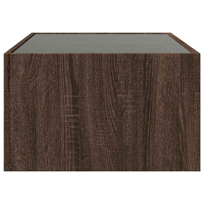 Coffee Table with Infinity LED Brown Oak 90x50x30 cm