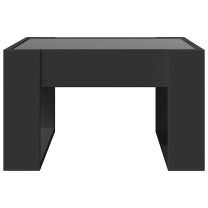 Coffee Table with Infinity LED Black 50x53x30 cm