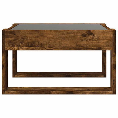 Coffee Table with Infinity LED Smoked Oak 50x53x30 cm