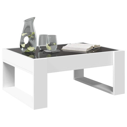 Coffee Table with Infinity LED White 70x53x30 cm