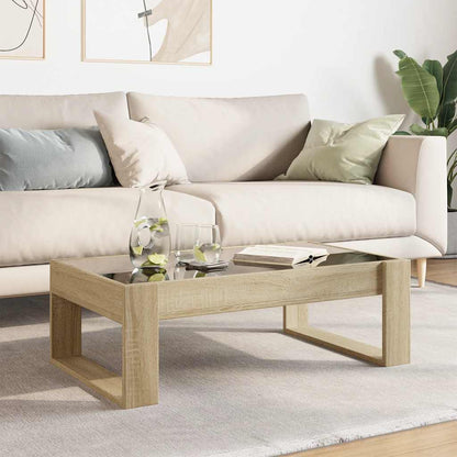 Coffee Table with Infinity LED Sonoma Oak 90x53x30 cm