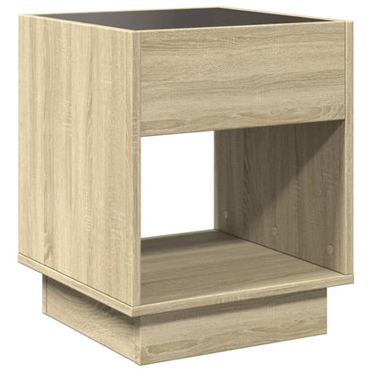 Coffee Table with Infinity LED Sonoma Oak 40x40x50 cm