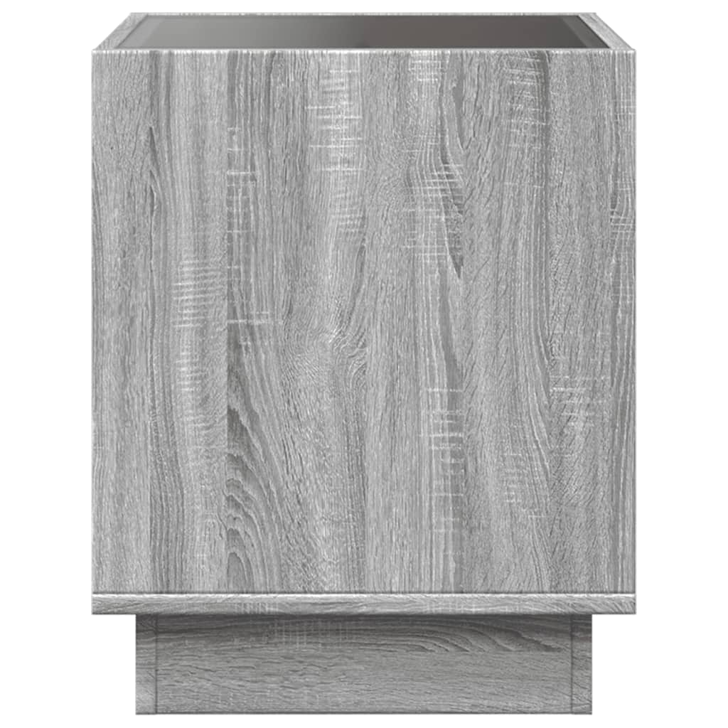 Coffee Table with Infinity LED Grey Sonoma 40x40x50 cm