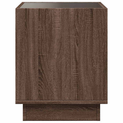 Coffee Table with Infinity LED Brown Oak 50x50x50 cm