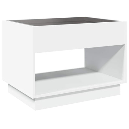 Coffee Table with Infinity LED White 70x50x50 cm