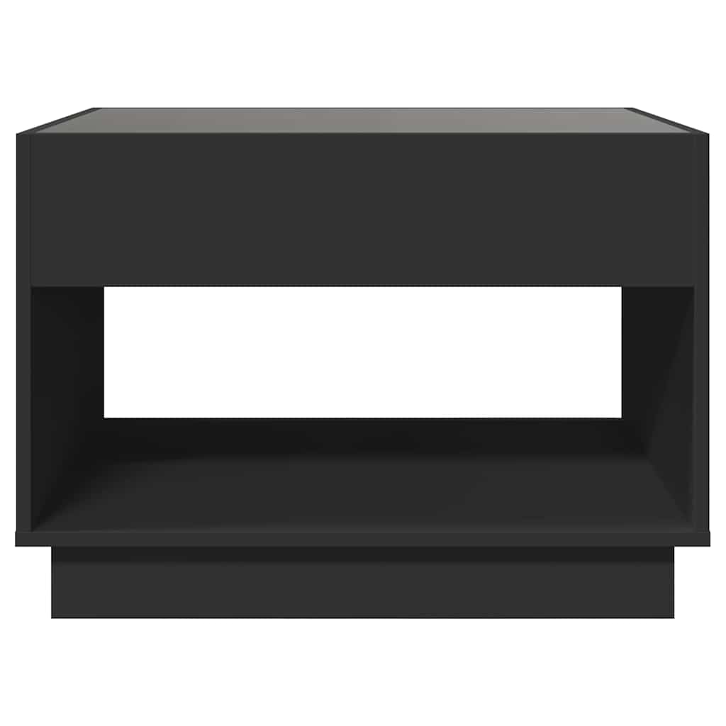 Coffee Table with Infinity LED Black 70x50x50 cm
