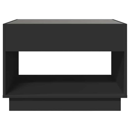 Coffee Table with Infinity LED Black 70x50x50 cm
