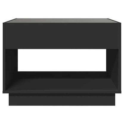 Coffee Table with Infinity LED Black 70x50x50 cm
