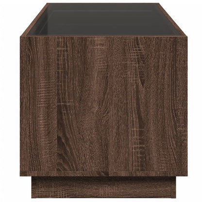 Coffee Table with Infinity LED Brown Oak 70x50x50 cm
