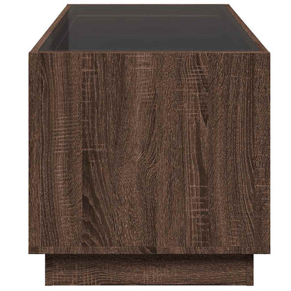 Coffee Table with Infinity LED Brown Oak 70x50x50 cm